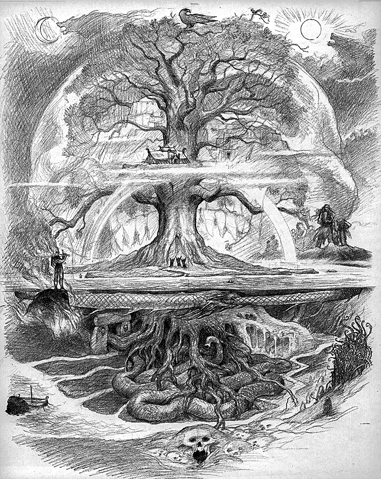 yggdrasil and the nine worlds by John Howe